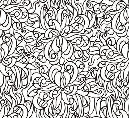 Floral seamless line vector wallpaper