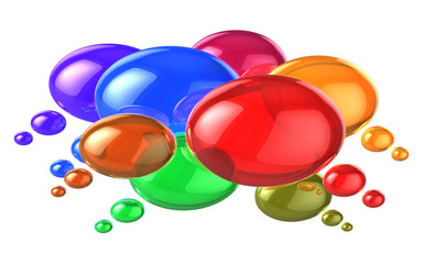 Social networking concept: colorful speech bubbles