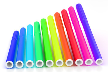 Bright markers on white