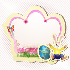Obraz na płótnie Canvas Easter card with bunny and egg