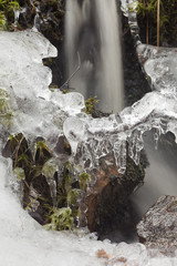 Spring flood with ice