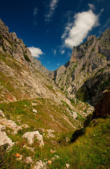 Landscape of high mountains at summer in Spain