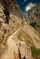 Landscape of high mountains at summer in Spain