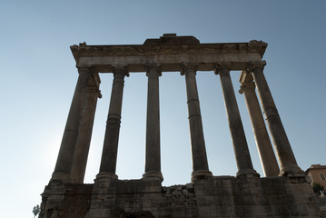 Naklejka premium The Ancient Roman Forum in Rome Italy