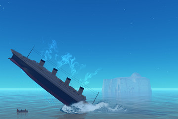 Titanic Sinking - obrazy, fototapety, plakaty