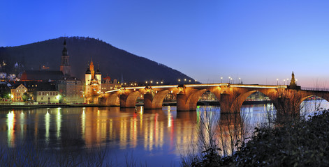 Heidelberg Alte Brücke am Abend