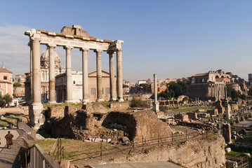 The Ancient Roman Forum in Rome Italy