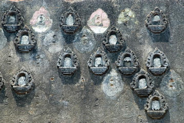 Ancient Thai art  texture on the wall .
