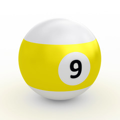 Colorful pool ball over white