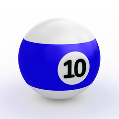 Colorful pool ball over white