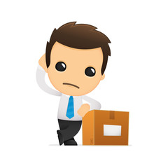 funny cartoon office worker