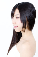 Obraz premium attractive asian woman with beautiful long hair