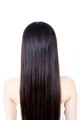 attractive asian woman with beautiful long hair