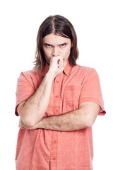 Pensive man thinking