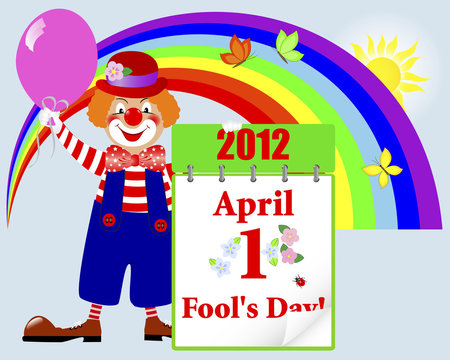 April fools' day. Cute clown.