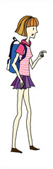 side view of woman standing