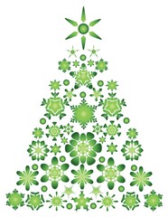 green christmas tree - vector illustration