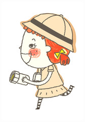 side view of girl walking