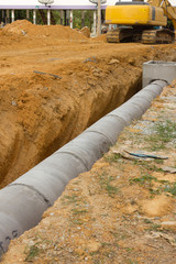 Concrete drainage tank on construction site - 39985541