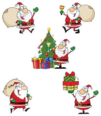 Santa Claus Cartoon Style Characters