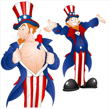 Set of Patriotic Uncle Sam Vector