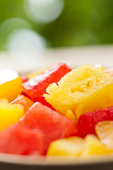 One bowl of Mixed tropical fruit salad