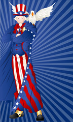 Art of Uncle Sam with Bird