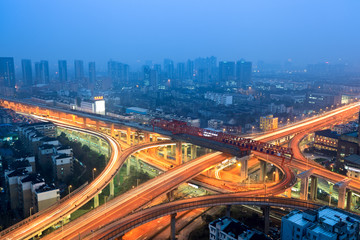 urban flyover at dusk