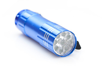 Blue torch on white background