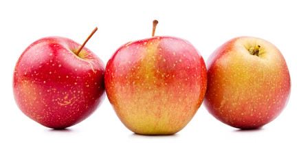 Three Juicy Red Apple Isolated on White