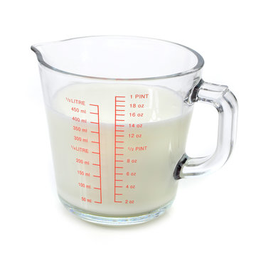 Milk in measuring cup