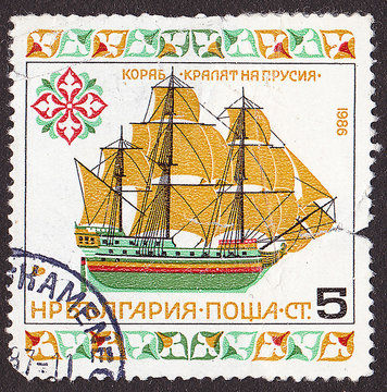 BULGARIA - CIRCA 1986 A post stamp printed in Bulgaria