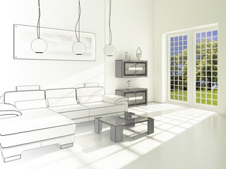 Apartment beim Sonnenschein (Zeichnung)