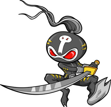 recommend clip art: Ninja Warrior Vector Illustration