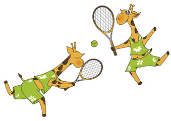 Giraffes tennis players