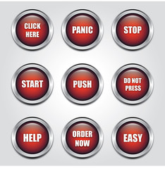 Aluminium red buttons