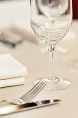 Tables set for meal