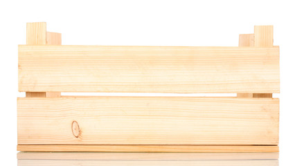 empty wooden crate isolated on white