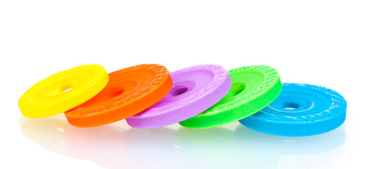 bright sewing buttons isolated on white