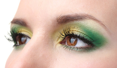 Fototapeta premium beautiful female eyes with bright make-up