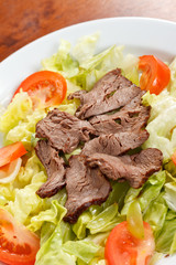 beef with salad