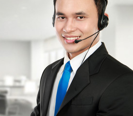 male young call center