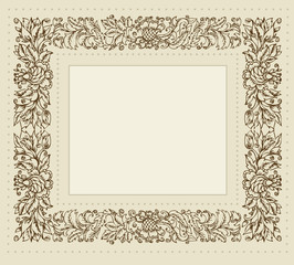 vintage frame with floral ornament