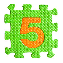 character number made from rubber isolated on white background,c