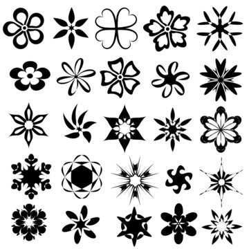 set of 25 abstract elements for pattern design vector