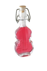 glass bottle in the shape of a violin