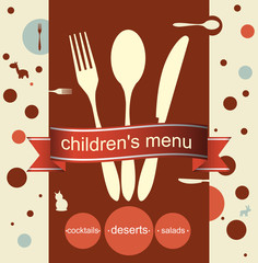 children's menu vector design