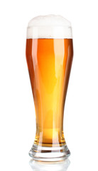 beer in a glass isolated on white