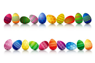 Fototapeta na wymiar Easter Eggs In A Row
