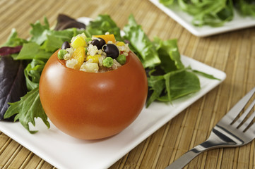 Stuffed Tomato with Salad